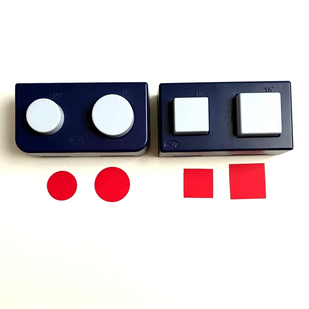 Creative Memories Paper Punches Lot of 2 Square and Circle Maker Double Punch